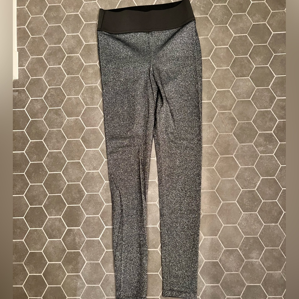 Like new sparkly Koral leggings with silver metallic threads